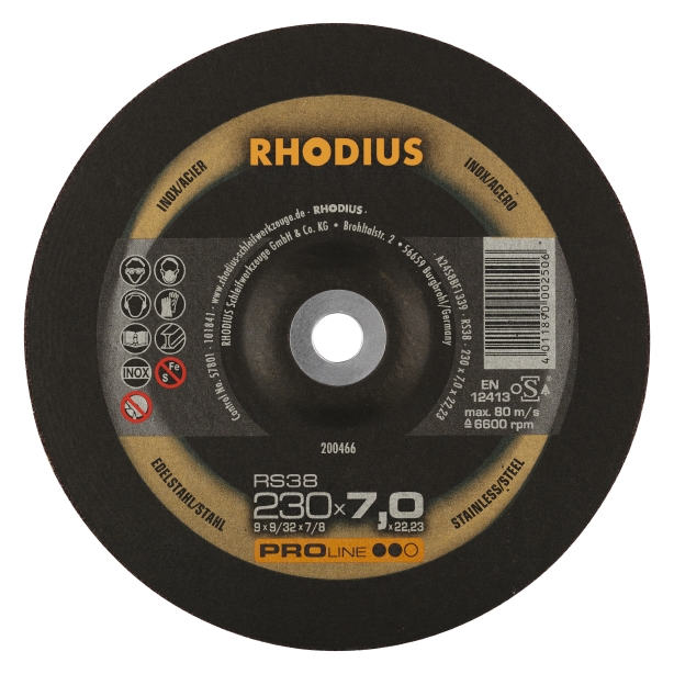 RHODIUS RS38 Slipskivor - 230 x 7,0 x 22,23 mm