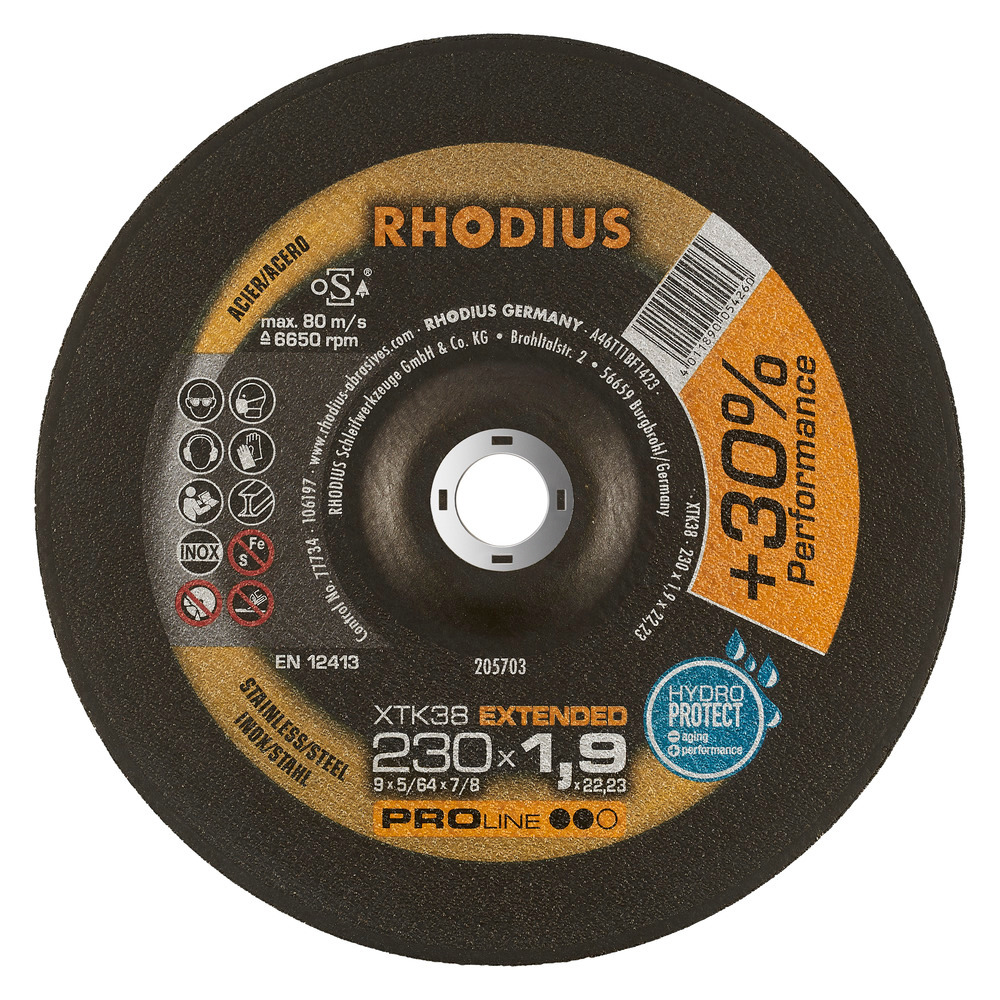 Rhodius Kapskivor XT38 / XTK38 INOX - 230 x 1,9 mm