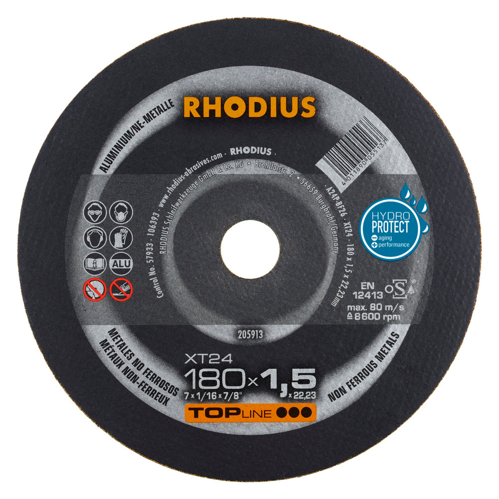 Rhodius Kapskiva XT24 ALU - 180 x 1,5 x 22,23 mm