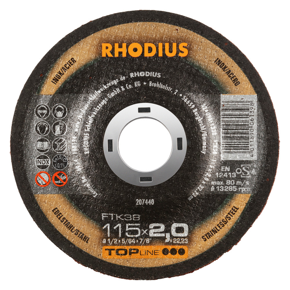 RHODIUS FTK38 Kapskivor - 115 x 2,0 x 22,23 mm