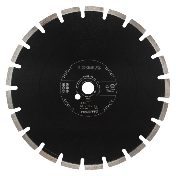 Rhodius LD60 Diamantskiva för asfalt - 350 x 10 x 3,2 x 25,4 mm