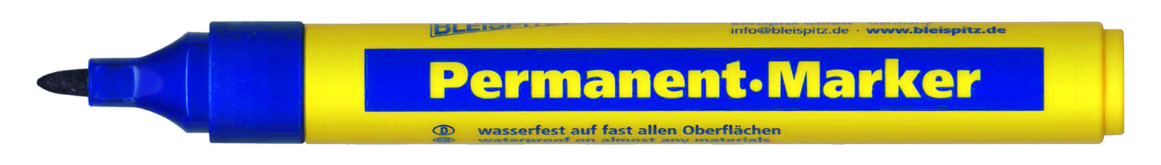 BLEISPITZ Permanent Marker: 4 färger, fler varianter - Blå 1,5-3 mm rund