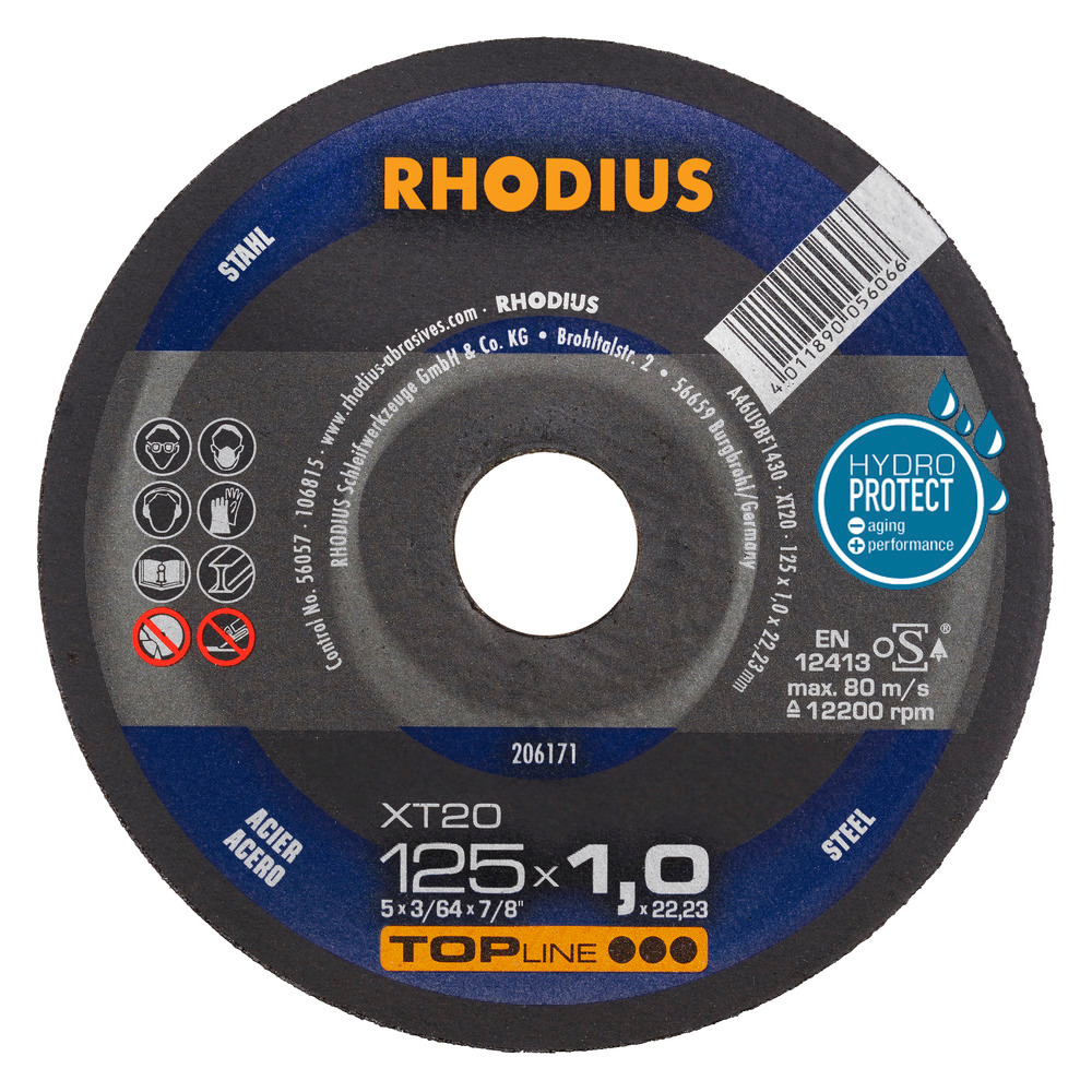 Rhodius Kapskivor XT20 - 125 x 1,0 x 22,23 mm