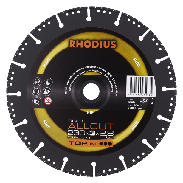 Rhodius DG210 Allcut Diamantkapskiva - 230 x 3,0 x 2,8 x 22,23 mm