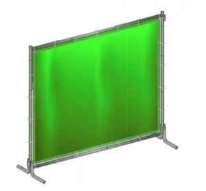 Svetsskyddsvägg 180x240 cm inkl ställning grönt draperi