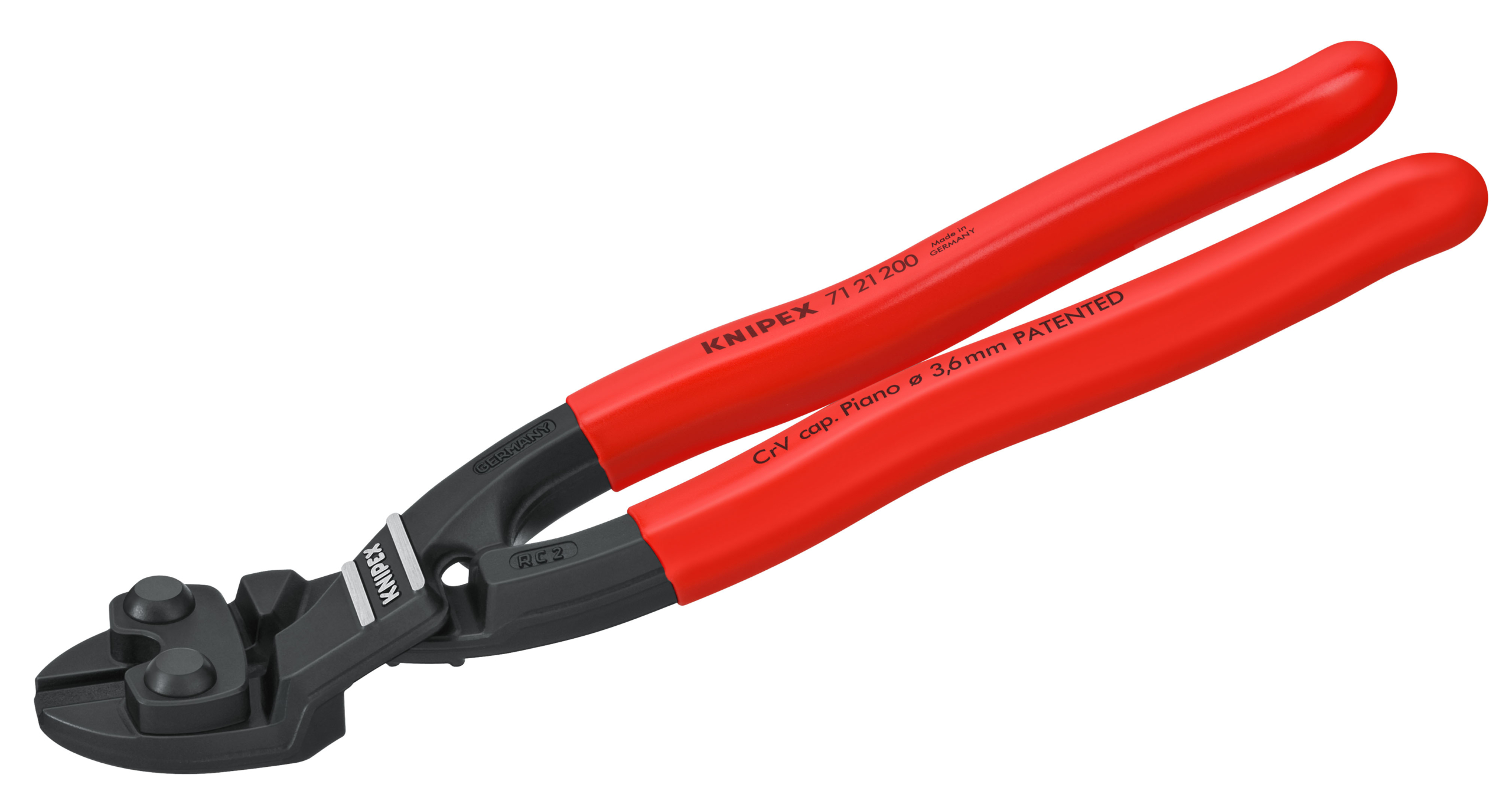 Alternativ bild 0 för Knipex 71 21 200, bultsax, 6 mm, krom-vanadiumstål, plast, röd, 200 mm