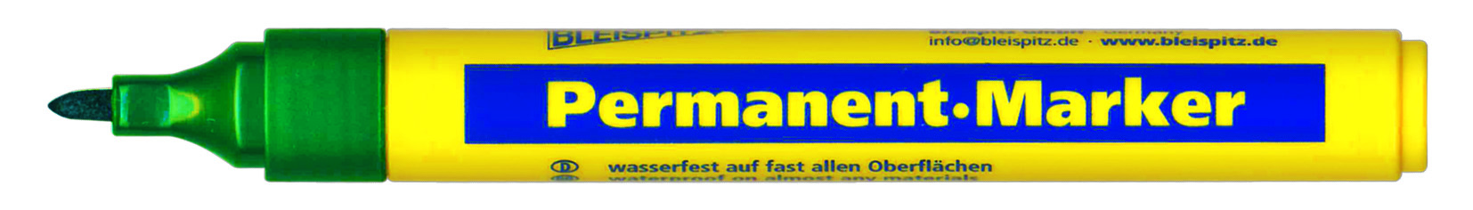 BLEISPITZ Permanent Marker: 4 färger, fler varianter - Grön 1,5-3 mm rund