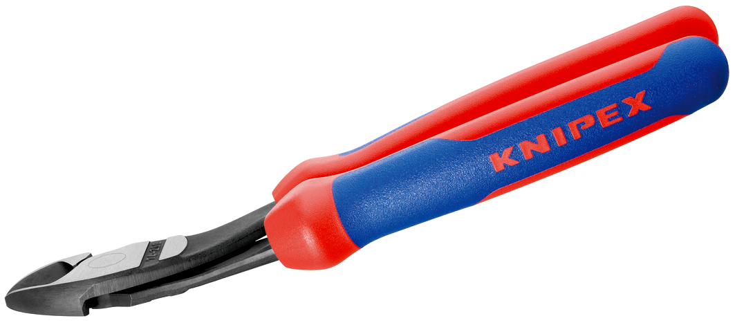 Alternativ bild 1 för Knipex 74 22 200, Avbitartång, Stötsäker, Dielektrisk, Kromvanadinstål, Plast, Blå, Röd, 200 mm