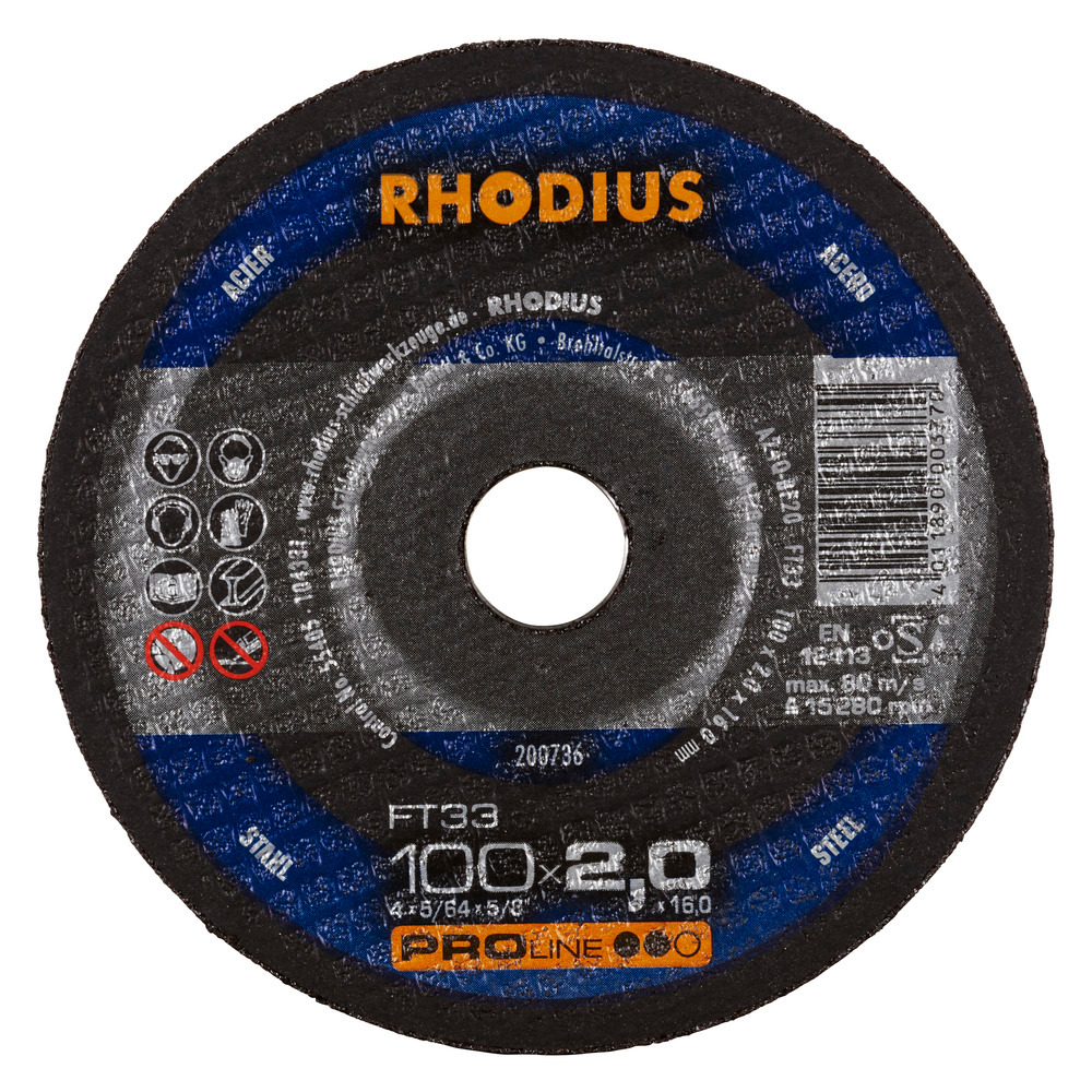RHODIUS FT33 Kapskivor - 100 x 2,0 x 16 mm