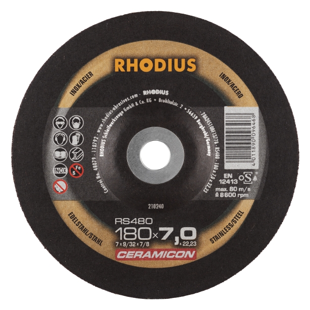 Rhodius Slipskivor RS480 Ceramicon - 180 x 7,0 x 22,23 mm