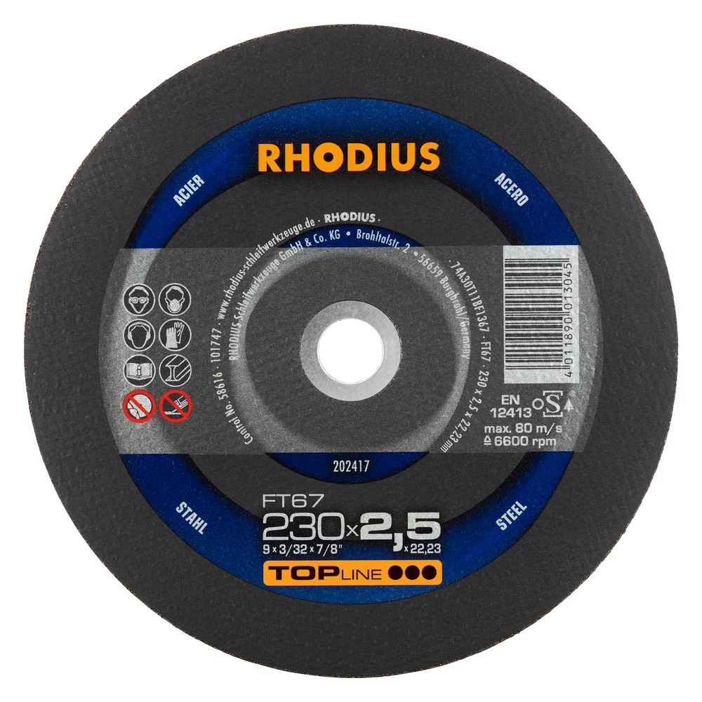Rhodius FT67 Kapskivor - 230 x 2,5 x 22,23 mm
