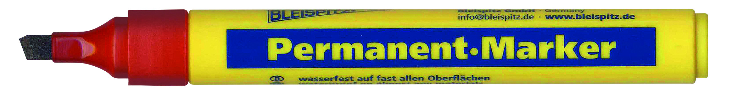 BLEISPITZ Permanent Marker: 4 färger, fler varianter - Röd 1-5 mm rektangulär