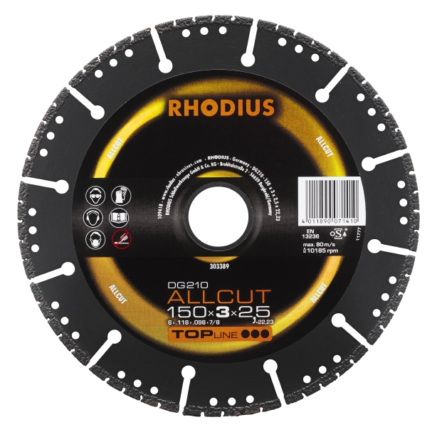 Rhodius DG210 Allcut Diamantkapskiva - 150 x 3,0 x 2,5 x 22,23 mm