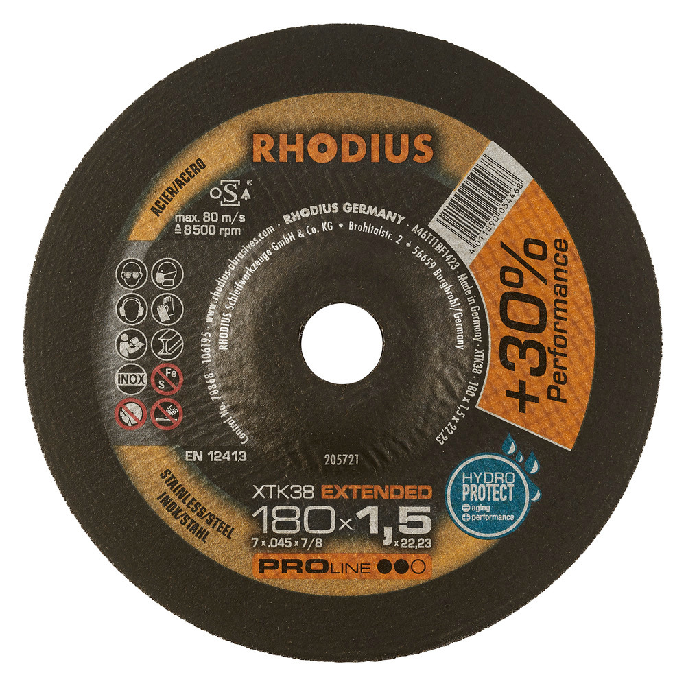 Rhodius Kapskivor XT38 / XTK38 INOX - 180 x 1,5 mm