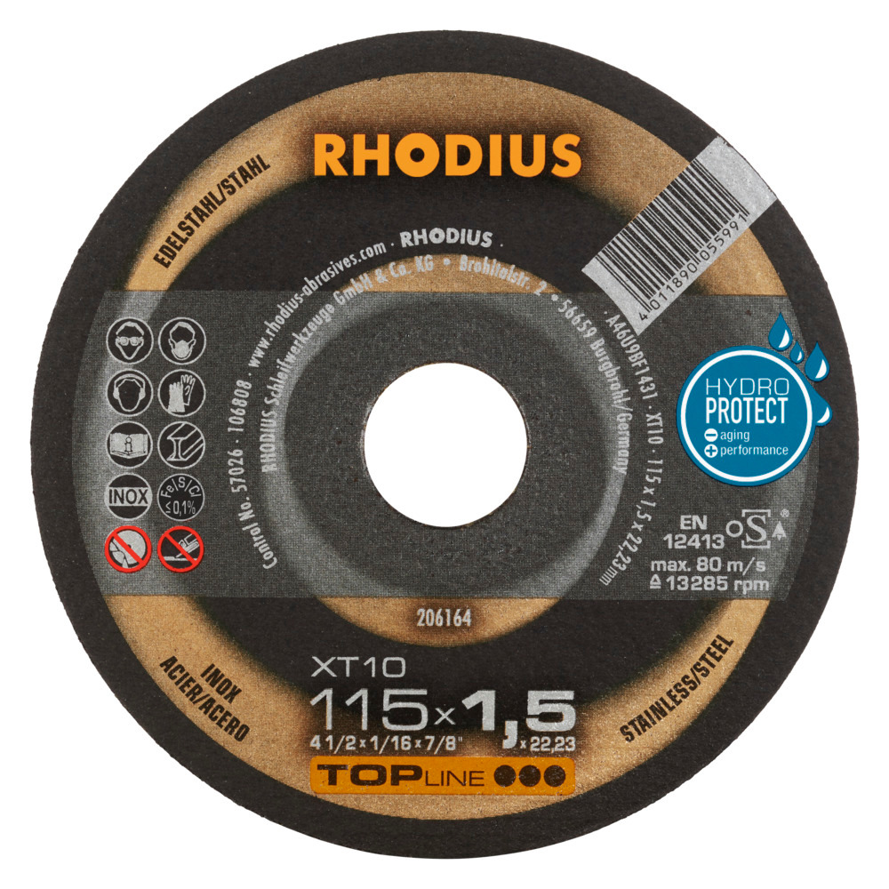 Rhodius Kapskivor XT10 INOX - 115 x 1,5 x 22,23 mm