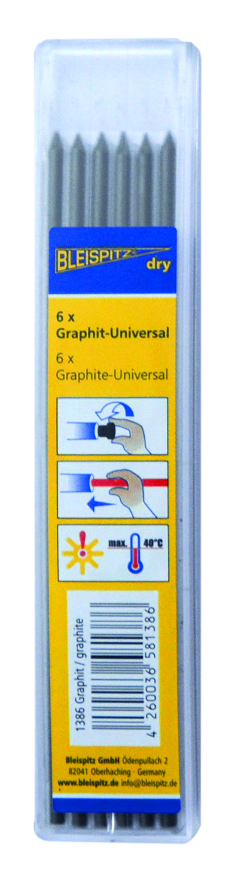 BLEISPITZ Lösa stift till dry Profi Blyerts 6st