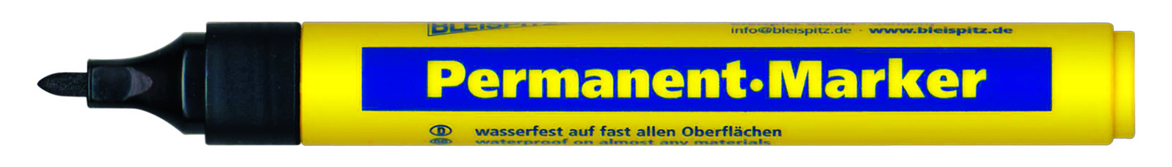 BLEISPITZ Permanent Marker: 4 färger, fler varianter - Svart 1,5-3 mm rund