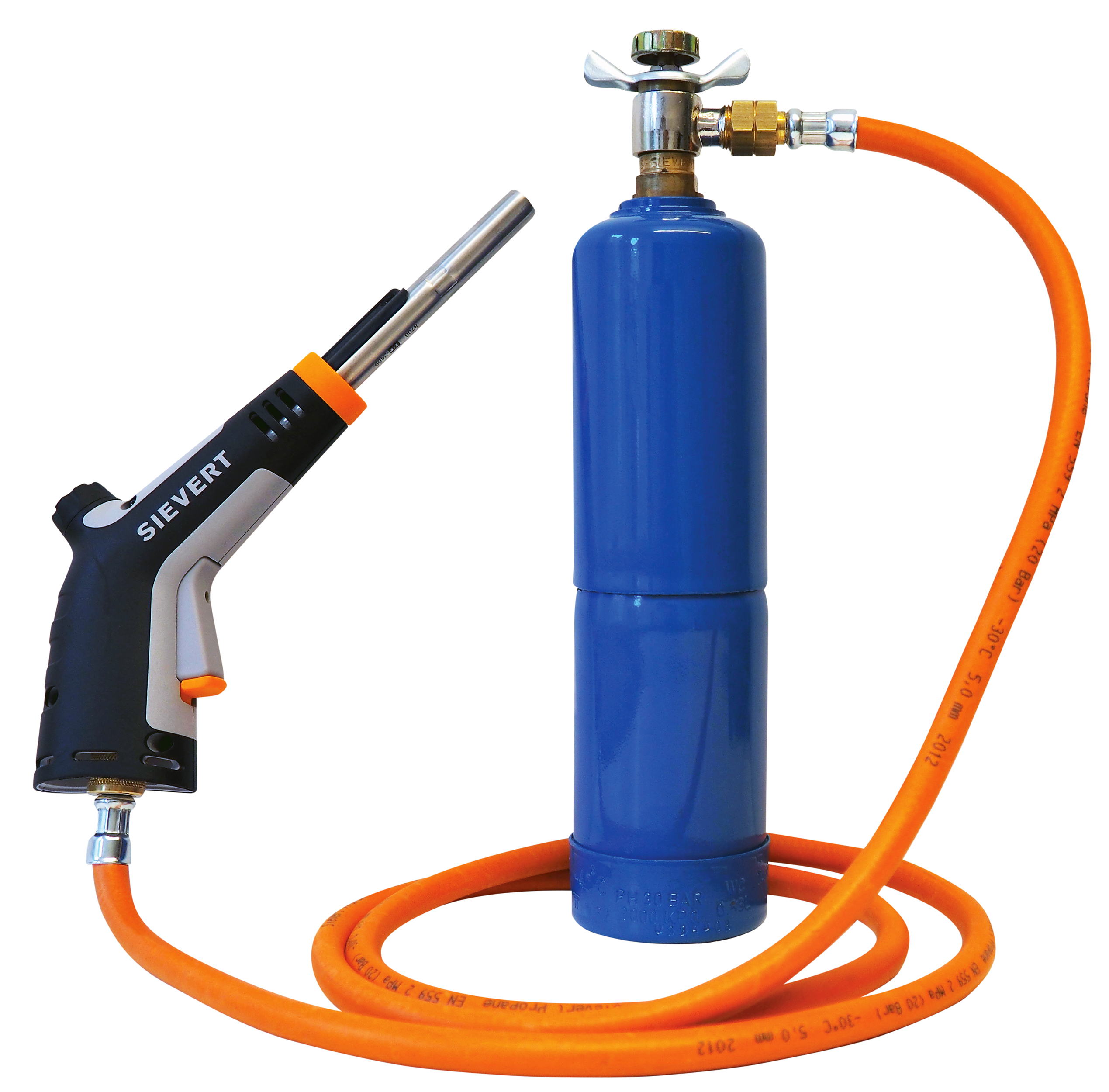 SIEVERT Anslutningsslang för anslutning av Powerjet 253501 till gasolflaska blå 2000 alt. 2012. Pass