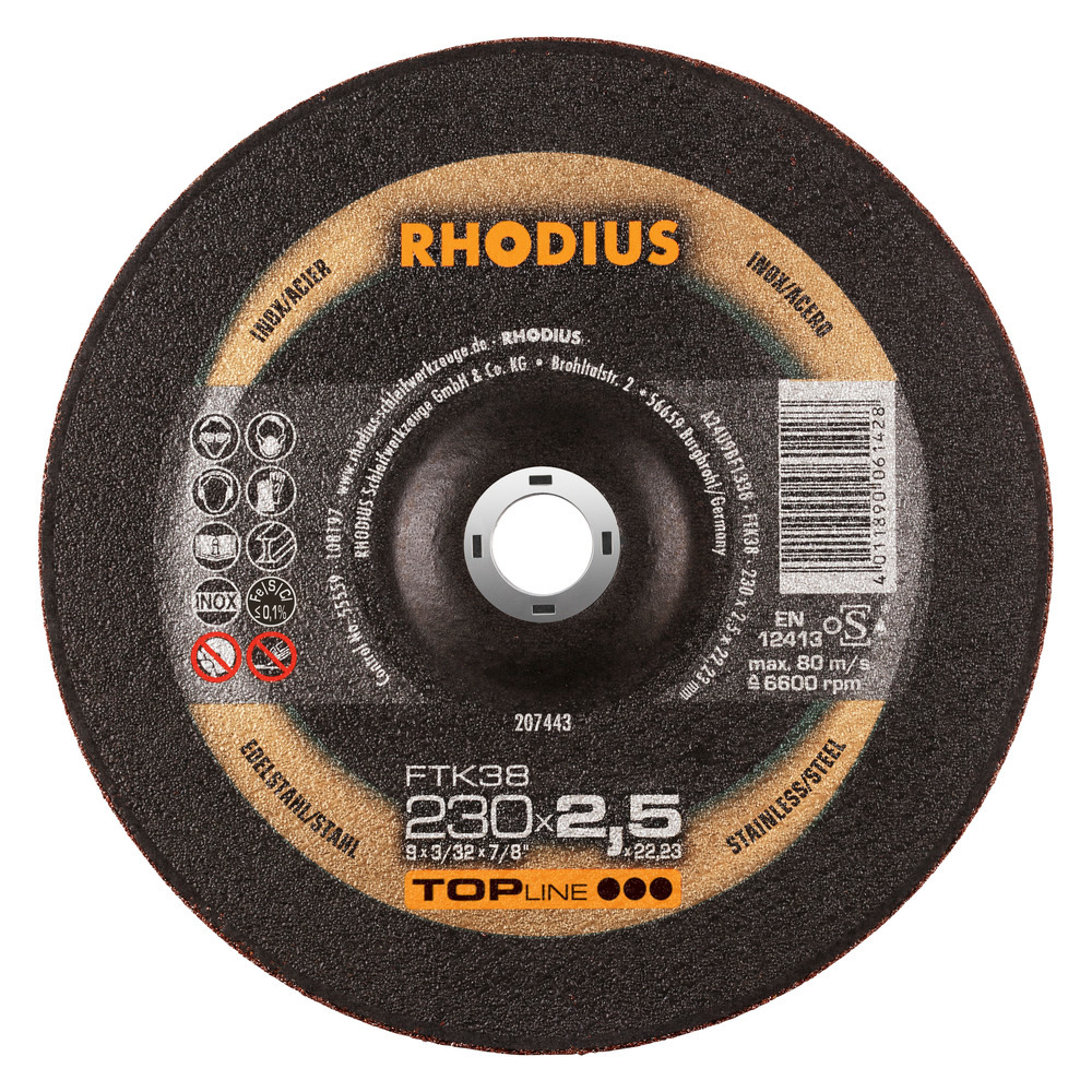 RHODIUS FTK38 Kapskivor - 230 x 2,5 x 22,23 mm
