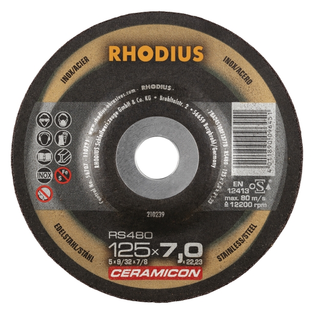 Rhodius Slipskivor RS480 Ceramicon - 125 x 7,0 x 22,23 mm