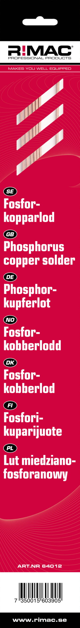 RIMAC Fosforkopparlod 5% silver - 2x2mm/8st