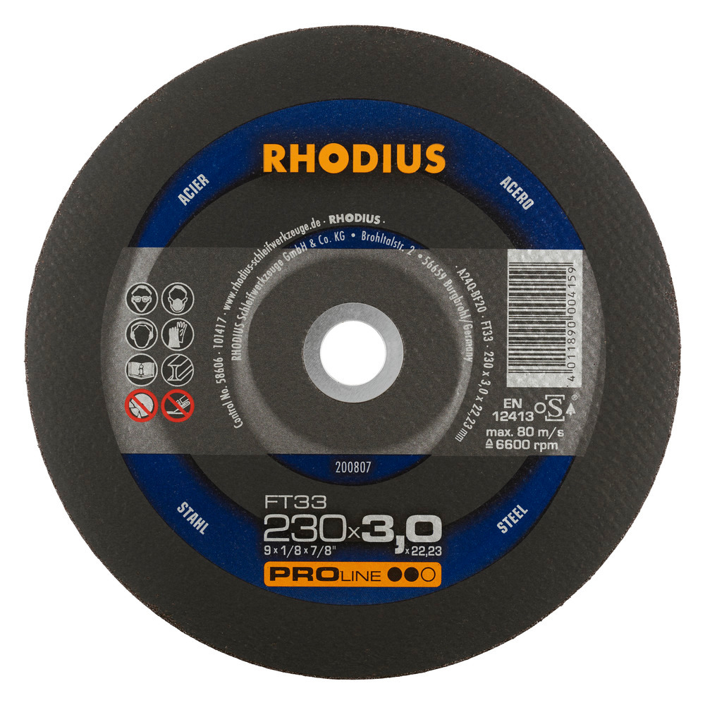 RHODIUS FT33 Kapskivor - 230 x 3,0 x 22,23 mm