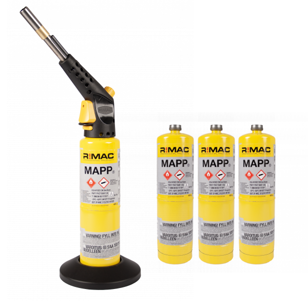 MAPP-gasbrännarkit + 4 st MAPP-gasflaskor