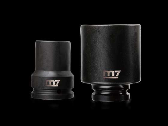 M7 krafthylsor 1" långa - 42 mm