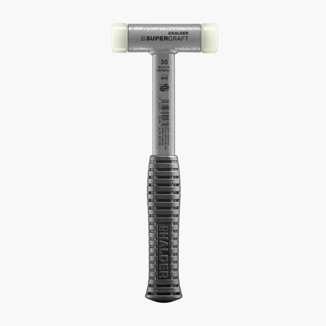 HALDER-SUPERCRAFT soft-face mallet, non-rebound,
with break-proof steel tube handle,
Ø 30,
Nylon
